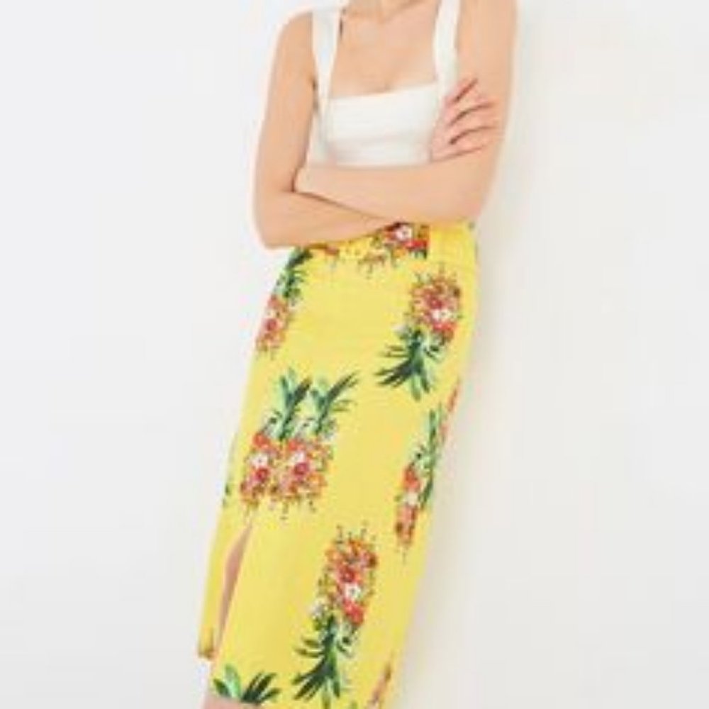 FARM Rio Yellow Pineapple-Print Maxi Skirt - Picture 2 of 9